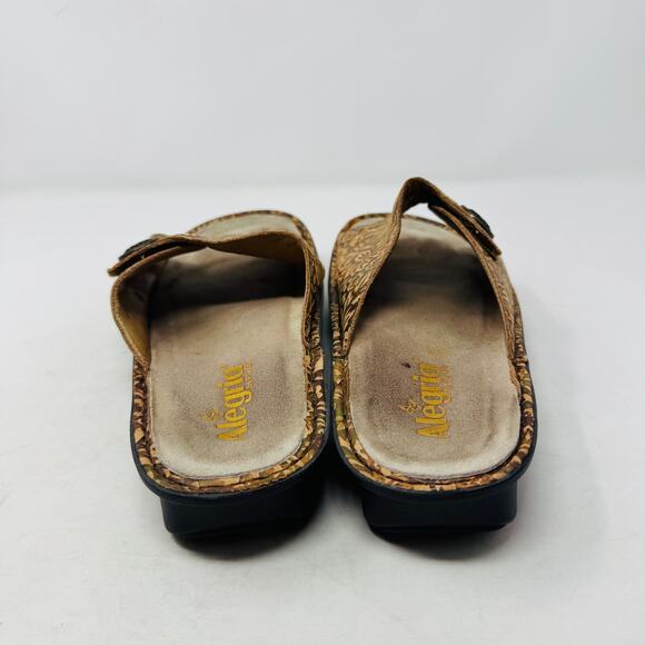 Alegria Vivica Floral Slide Sandals Brown Open Toe Comfort Shoes Clogs Size 41 - Picture 8 of 11
